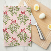 Tea towel with mistletoe design geschirrtuch (Viertel Falte)