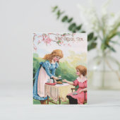 Tea um fünf Uhr Postkarte (Stehend Vorderseite)