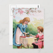 Tea um fünf Uhr Postkarte (Vorne/Hinten)