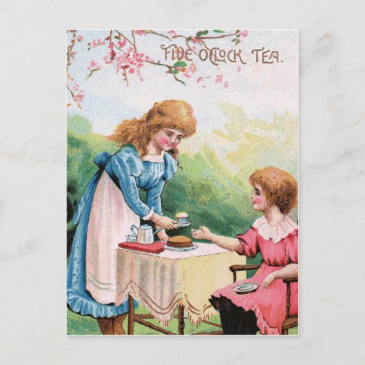Tea um fünf Uhr Postkarte (Vorderseite)