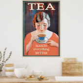 Tea Vintag Slogan Poster (Küche)