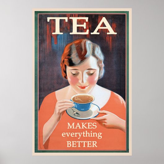Tea Vintag Slogan Poster (Vorne)