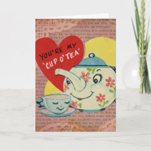 Tea Vintag Valentine Cup Feiertagskarte