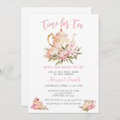 TEA-ZEIT MIT DEM BRAUTPARTY "BRIDE TO BE" EINLADUNG (Vorne/Hinten)