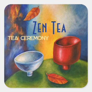Tea Zen/Herbst Tee/Teezeremonie/ Quadratischer Aufkleber