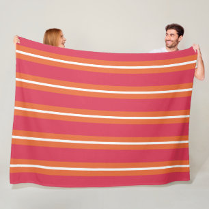 Teaberry- und Mandarin-Streifen Fleecedecke