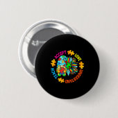 Teach accept understand love autism gnome sunflowe button (Vorne & Hinten)