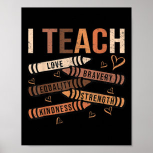 Teach Black History Mont Melanin Afro African Tee Poster