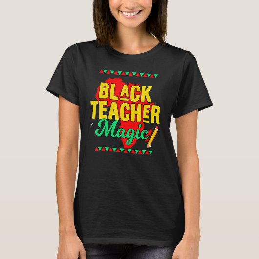Teach Black History Month Kids Black Teacher Afric T-Shirt (Vorderseite)
