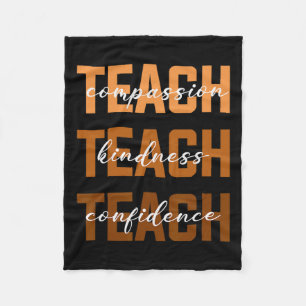 Teach Compion Kindness Black History Melanin Afro Fleecedecke