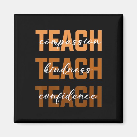 Teach Compion Kindness Black History Melanin Afro Magnet (Vorne)