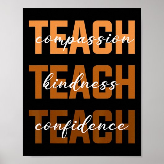 Teach Compion Kindness Black History Melanin Afro  Poster (Vorne)