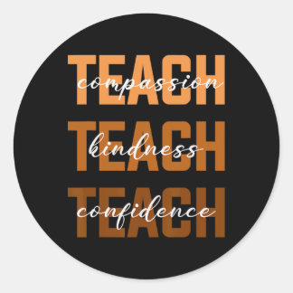 Teach Compion Kindness Black History Melanin Afro  Runder Aufkleber