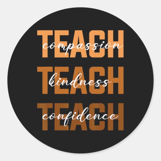 Teach Compion Kindness Black History Melanin Afro  Runder Aufkleber (Vorderseite)