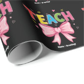 Teach Coquette Bow Crayon Lehrer Kinder Funny Geschenkpapier (Rolleneckpunkt)