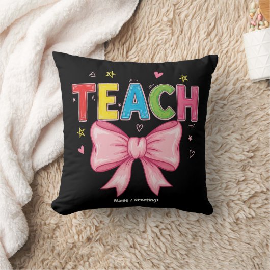 Teach Coquette Bow Crayon Lehrer Kinder Funny Kissen (Decke)