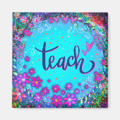 Teach floral Hübsch Hearful Inspirivity Magnet (Vorne)