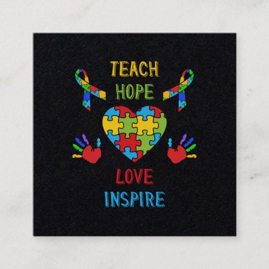 Teach Hope Liebe Inspiriere Quadratische Visitenkarte (Vorderseite)
