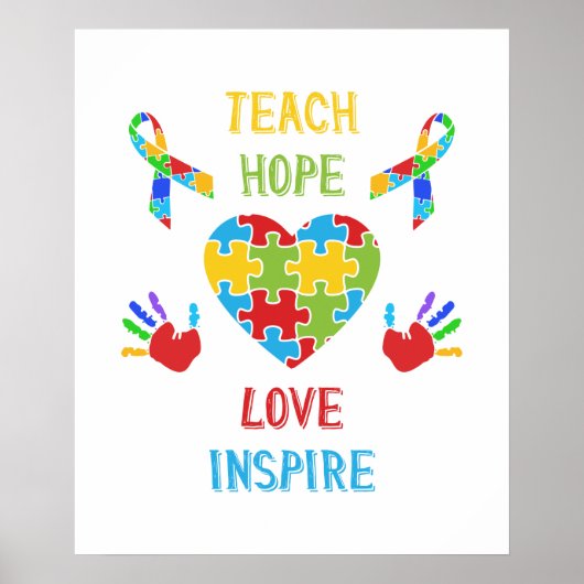 Teach Hope Liebe Inspiriert Poster (Vorne)