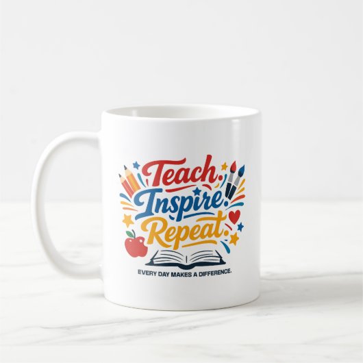 Teach - Inspire - Repeat  Kaffeetasse (Links)