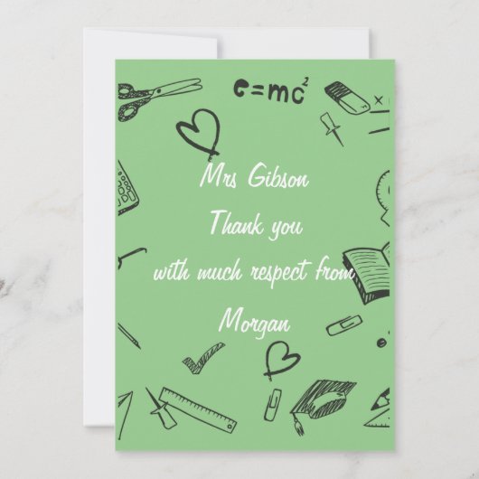 TEACH INSPIRIERE ENTWICKELOP Lehrerkarte Dankeskarte (Rückseite)