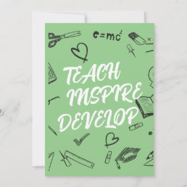 TEACH INSPIRIERE ENTWICKELOP Lehrerkarte Dankeskarte