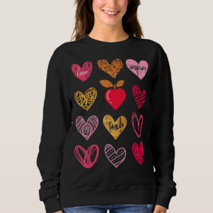 Teach Inspiriert Liebe Stift Leopard Blume Lehrer  Sweatshirt