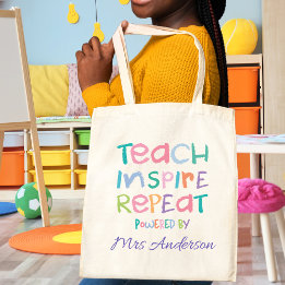 Teach Inspirierte Wiederholen Spaß Niedlich Teache Tragetasche