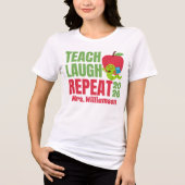 Teach Laugh Repeat Teacher Tri-Blend Shirt (Vorderseite)