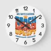 Teach. Lead. Uplift. Custom Wall Clock Runde Wanduhr (Vorderseite)