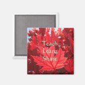 Teach Learn Share magnet Red Blätter Herbst (Vorderseite/Rückseite)