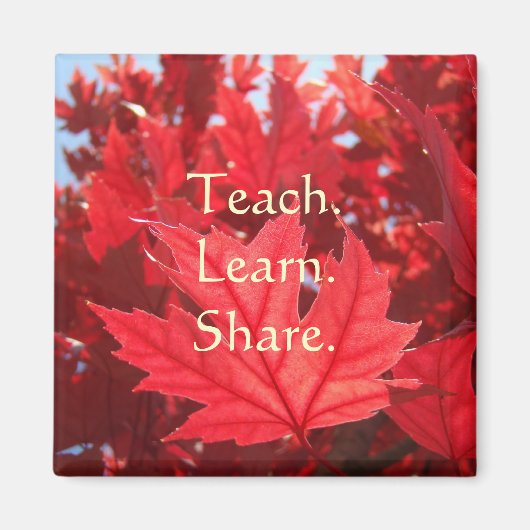 Teach Learn Share magnet Red Blätter Herbst (Vorne)