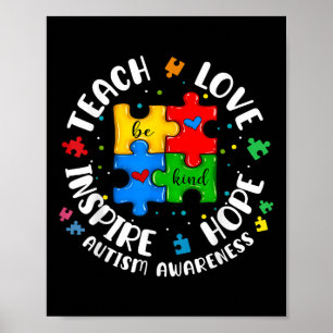 Teach Liebe Hoffnung Inspiriert Autismus Bewusstse Poster