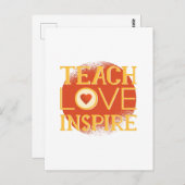 Teach Liebe Inspirier - LEHRERIN QUOTE REDEWENDUNG Postkarte (Vorne/Hinten)