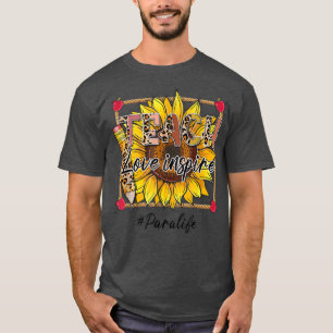 Teach Liebe Inspirier Para Life Boho Leopard Sunfl T-Shirt