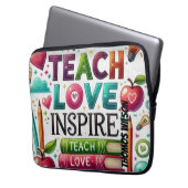 TEACH-LIEBE INSPIRIERE FARBE VOLLSTÄNDIGE DISIGNEl Laptopschutzhülle (Vorderseite Links)
