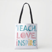 Teach-Liebe Inspiriere Motivierend Tote-Tasche Tasche (Vorderseite)