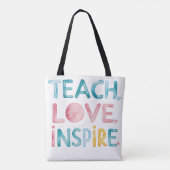 Teach-Liebe Inspiriere Motivierend Tote-Tasche Tasche (Rückseite)