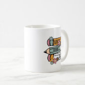Teach-Liebe Inspiriere Retro-Design Kaffeetasse (VorderseiteRechts)