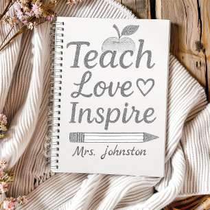 Teach Liebe Inspiriere Spiral Foto Notebook Notizblock