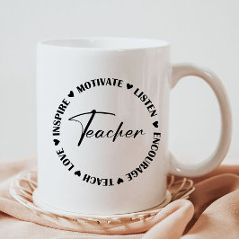 Teach Liebe Inspiriert Hören Ermutigen Sie Lehrerg Kaffeetasse