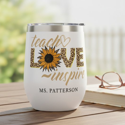 Teach Liebe Inspiriert Lehrer Sonnenblume Moderner