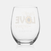 Teach Liebe Inspiriert Lehrer Sonnenblume Moderner Weinglas Ohne Stiel (Rückseite)