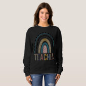 Teach Liebe Inspiriert Leopard Boho Rainbow Teach Sweatshirt (Vorne ganz)