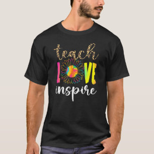 Teach Liebe Inspiriert Leopard Gefärbte Krawatte S T-Shirt