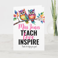 Teach Liebe inspirierte Eule dankend, dass sie mir