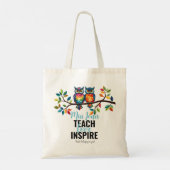 Teach Liebe inspirierte Eule dankend, dass sie mir Tragetasche (Rückseite)