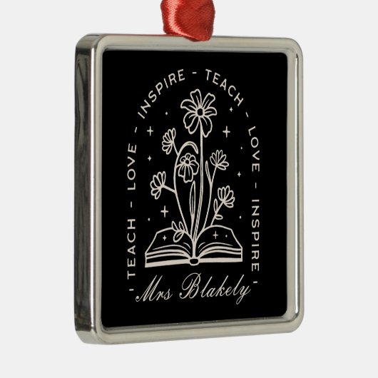 Teach Liebe inspirierte Hexenlehrer personalisiert Ornament Aus Metall (Rechts)