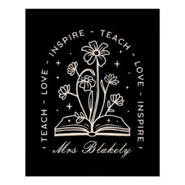 Teach Liebe inspirierte Hexenlehrer personalisiert Poster