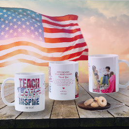 Teach Liebe Inspirierte Patriotic Flag Lehrer Gesc Kaffeetasse